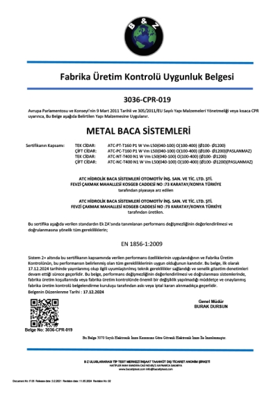 CE Belgesi 2025